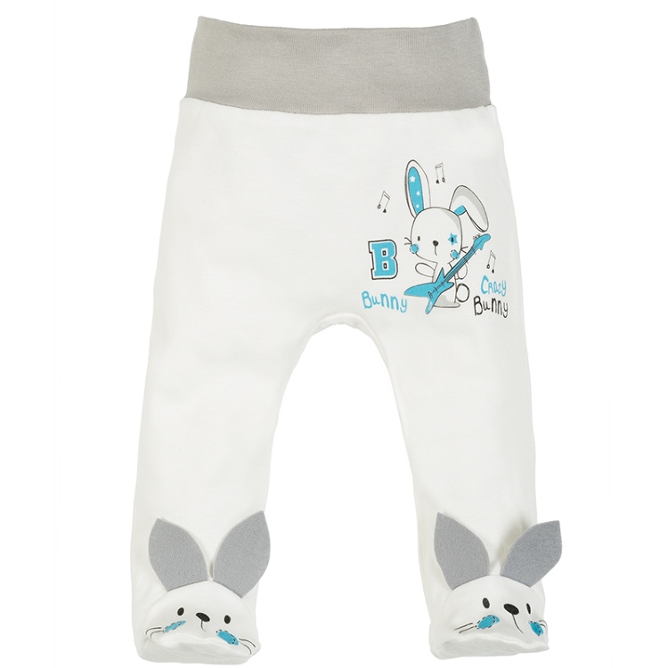 Hlačice sa stopalicama - plavi zeko - D0274