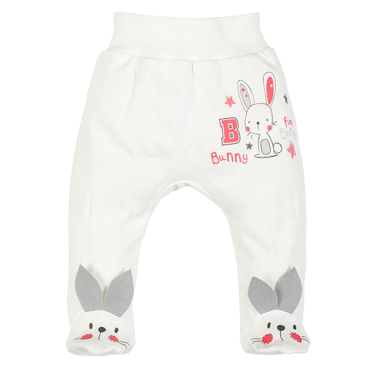 Hlačice sa stopalicama - rozi zeko - D0265