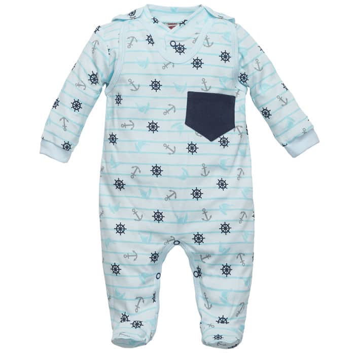 Kombinezon sa stopalicama i majica - Mornar