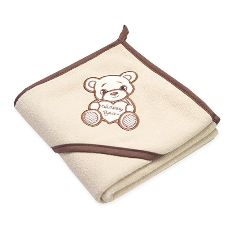 Ručnik za bebu sa kapuljačom - 95x95 cm - medo
