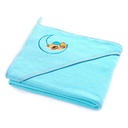 Ručnik za bebu sa kapuljačom - 100x100 cm - tirkizna